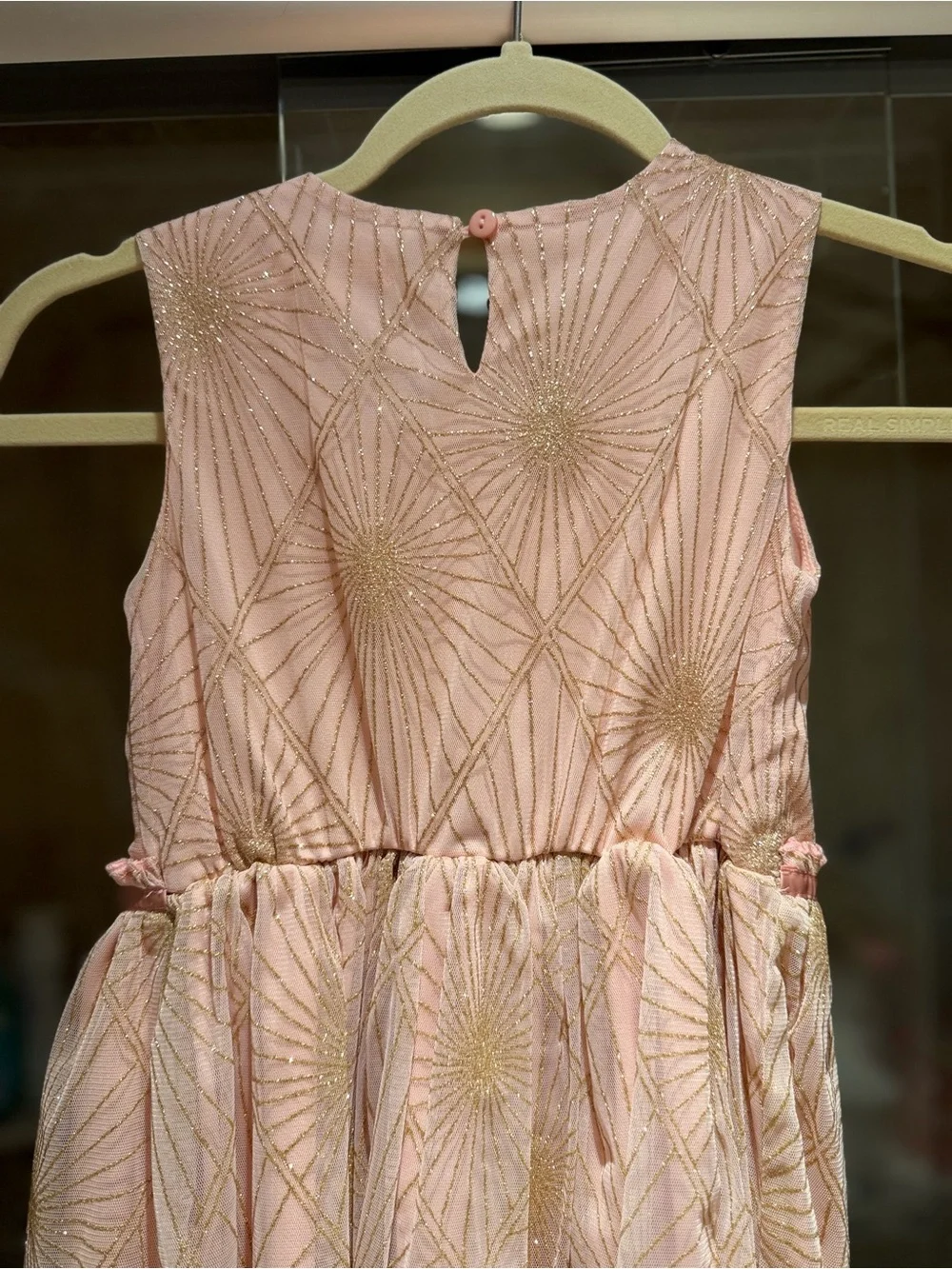 Nannette Kids Party Dress Sparkly Pink & Gold Formal Dress Size 6